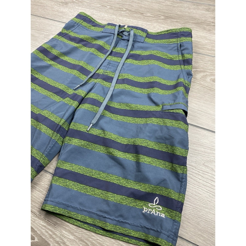 Prana Men's Drawstring Swim Surf‎ Board Shorts Blue Green Size 32
